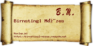Birnstingl Mózes névjegykártya